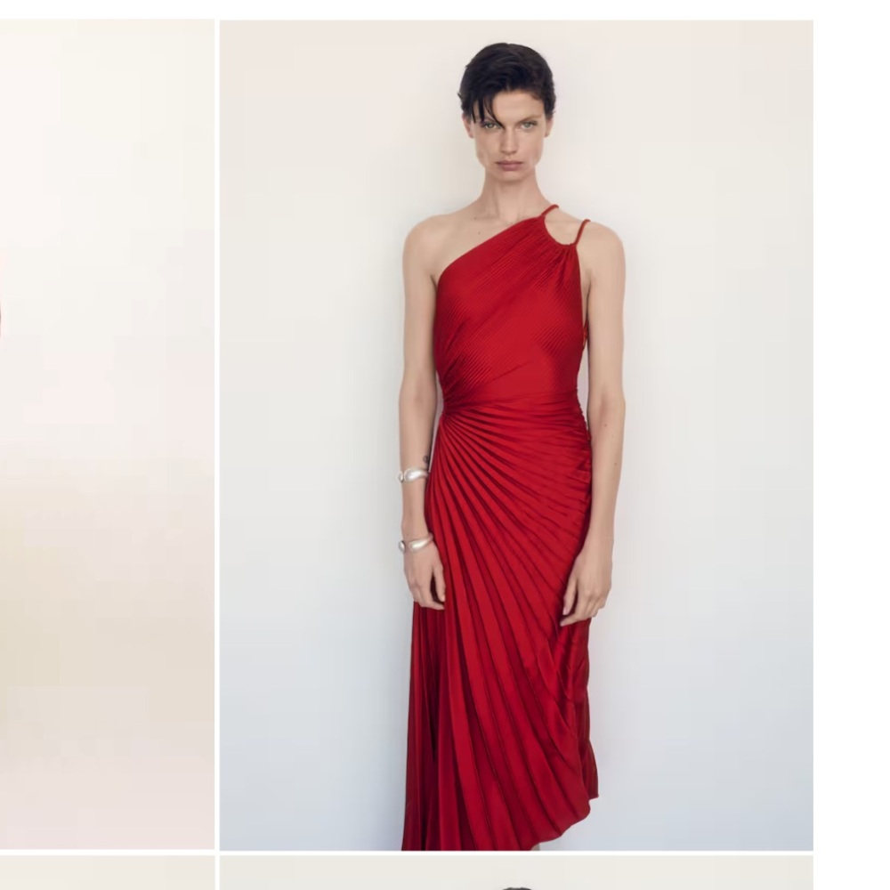 Asymmetrical pleated dress